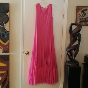 Pink chiffon maxi dress